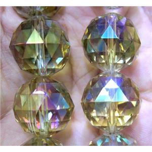 chinese crystal glass bead, faceted round, approx 15mm dia, 15pcs per st [GSICC312-15MM]