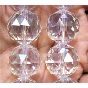 chinese crystal glass bead, faceted round, approx 20mm dia, 12pcs per st [GSICC313-20MM]