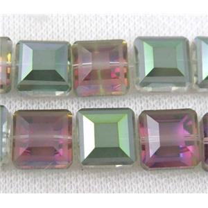 chinese crystal glass bead, faceted square, approx 14x14mm, 22pcs per st [GSICC341]