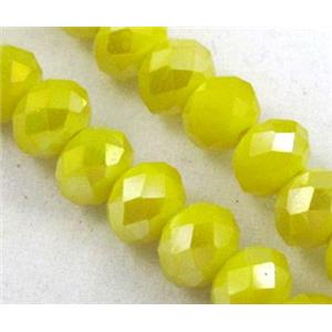 glass crystal bead, faceted wheel, lemon AB, approx 3x4mm, 135pcs per st [GSICC38-4MM]