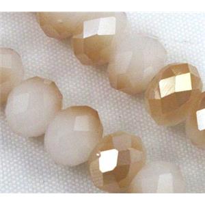 glass crystal bead, faceted wheel, half plated, approx 3x4mm, 150pcs per st [GSICC41-4MM]