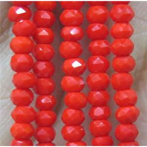 red Chinese Crystal Glass Beads, faceted rondelle, approx 2mm, 200pcs per st [GSICC420]