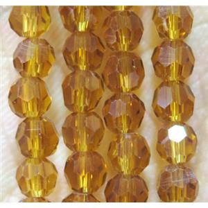 golden chinese crystal bead, faceted round, approx 4mm dia, 100pcs per st [GSICC443]