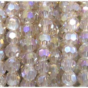 chinese crystal beads, faceted round, silver champagne, approx 6mm dia, 100pcs per st [GSICC451-6MM]