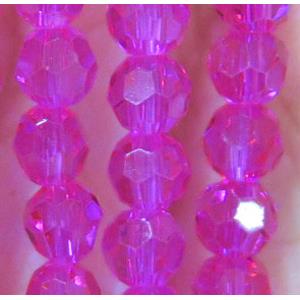 chinese crystal bead, faceted round, hotpink, approx 4mm dia, 100pcs per st [GSICC452]