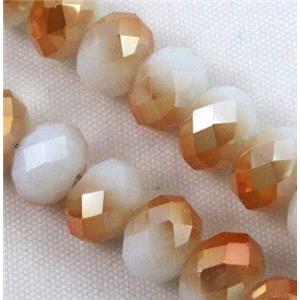 glass crystal bead, faceted wheel, half plated AB color, approx 10mm, 72pcs per st [GSICC46-10MM]