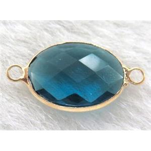 chinese crystal glass connector, faceted oval, approx 18x25mm [GSICC501-18X25MM]