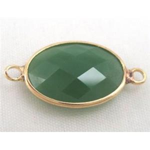chinese crystal glass connector, faceted oval, approx 18x25mm [GSICC503-18X25MM]