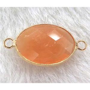chinese crystal glass connector, faceted oval, approx 18x25mm [GSICC511-18X25MM]