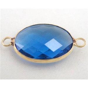 chinese crystal glass connector, faceted oval, approx 18x25mm [GSICC514-18X25MM]
