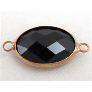 chinese crystal glass connector, faceted oval, approx 18x25mm [GSICC521-18X25MM]