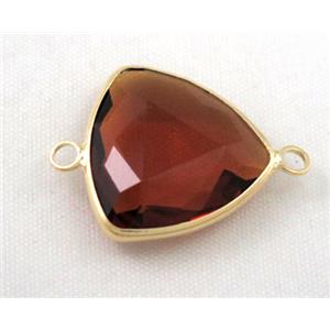Chinese crystal glass connector, faceted, approx 18x18x18mm [GSICC543]