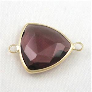 Chinese crystal glass connector, faceted, approx 18x18x18mm [GSICC544]