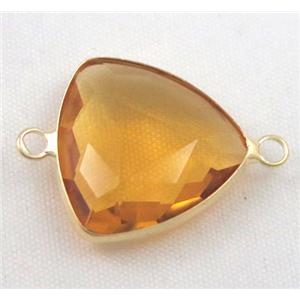Chinese crystal glass connector, faceted, approx 18x18x18mm [GSICC545]