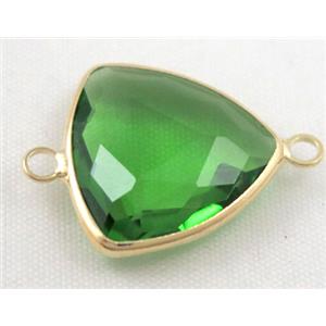 Chinese crystal glass connector, faceted, approx 18x18x18mm [GSICC547]