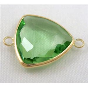 Chinese crystal glass connector, faceted, approx 18x18x18mm [GSICC548]