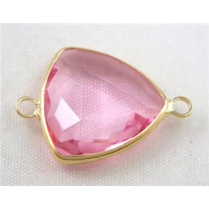 Chinese crystal glass connector, faceted, approx 18x18x18mm [GSICC549]