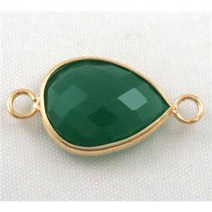 Chinese crystal glass connector, faceted teardrop, approx 13x18mm [GSICC564-13X18MM]