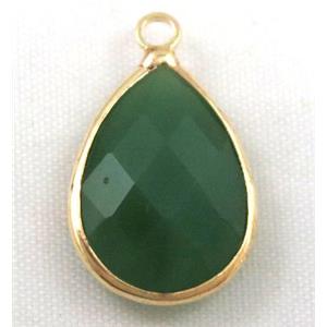 Chinese crystal glass pendant, faceted teardrop, approx 18x25mm [GSICC602-18X25MM]