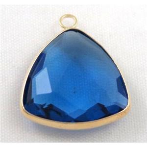 Chinese crystal glass pendant, faceted triangle, approx 18x18x18mm [GSICC612]