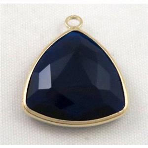 Chinese crystal glass pendant, faceted triangle, approx 18x18x18mm [GSICC614]