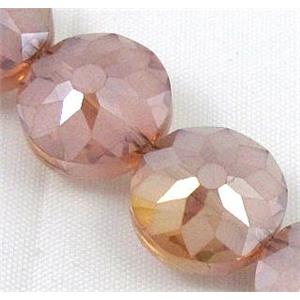 cut glass crystal bead, sun flower, pink, 18mm dia [GSICC62-18MM]