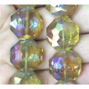 Chinese crystal bead, faceted flat round, approx 18mm dia, 18pcs per st [GSICC626]