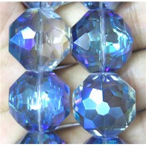 Chinese crystal bead, faceted flat round, approx 18mm dia, 18pcs per st [GSICC627]