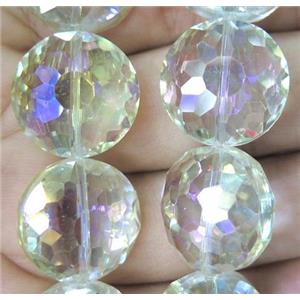 Chinese crystal bead, faceted flat round, approx 18mm dia, 18pcs per st [GSICC629]