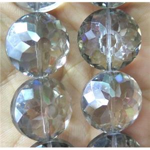 Chinese crystal bead, faceted flat round, approx 18mm dia, 18pcs per st [GSICC634]