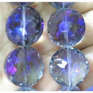 Chinese crystal bead, faceted flat round, approx 18mm dia, 18pcs per st [GSICC635]