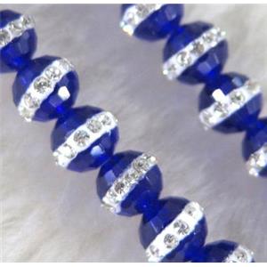 Chinese crystal bead with rhinestone, faceted round, approx 8mm dia, 50pcs per st [GSICC640-8MM]