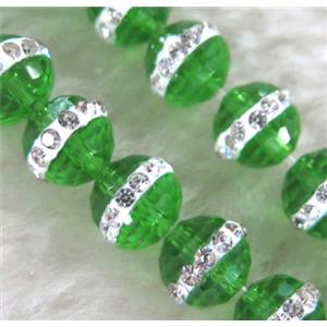 Chinese crystal bead with rhinestone, faceted round, approx 10mm dia, 40pcs per st [GSICC641-10MM]