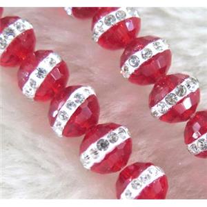 Chinese crystal bead with rhinestone, faceted round, approx 10mm dia, 40pcs per st [GSICC642-10MM]