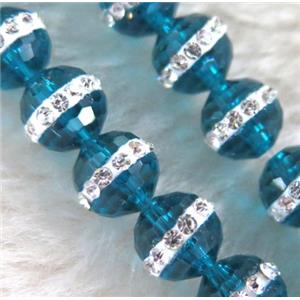 Chinese crystal bead with rhinestone, faceted round, approx 6mm dia, 67pcs per st [GSICC644-6MM]