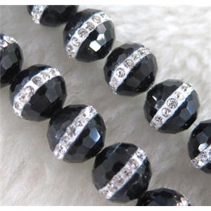Chinese crystal bead with rhinestone, faceted round, approx 10mm dia, 40pcs per st [GSICC647-10MM]