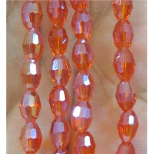 Chinese Crystal Beads, faceted oval, approx 4x6mm. 72pcs per st [GSICC668-4X6MM]