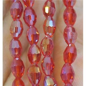 Chinese Crystal Beads, faceted oval, approx 4x6mm, 72pcs per st [GSICC669-4X6MM]