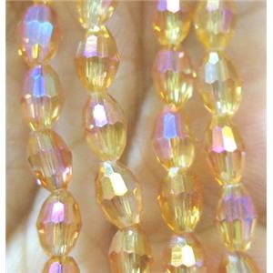Chinese Crystal Beads, faceted oval, approx 3x5mm. 100pcs per st [GSICC671-3X5MM]
