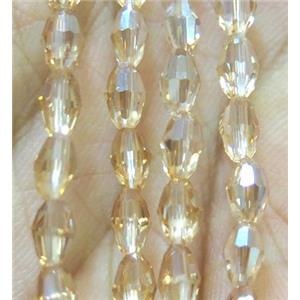 Chinese Crystal Beads, faceted oval, approx 3x5mm, 100pcs per st [GSICC672-3X5MM]