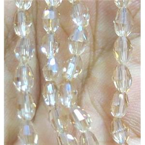 Chinese Crystal Beads, faceted oval, approx 3x5mm. 100pcs per st [GSICC673-3X5MM]