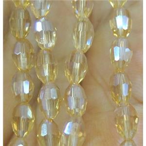 Chinese Crystal Beads, faceted oval, approx 3x5mm. 100pcs per st [GSICC674-3X5MM]