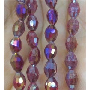 Chinese Crystal Beads, faceted oval, approx 4x6mm, 72pcs per st [GSICC676-4X6MM]