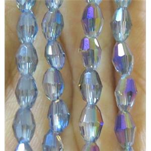 Chinese Crystal Beads, faceted oval, approx 3x5mm. 100pcs per st [GSICC678-3X5MM]