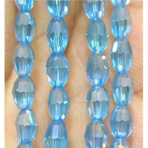 Chinese Crystal Beads, faceted oval, approx 3x5mm. 100pcs per st [GSICC683-3X5MM]