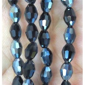Chinese Crystal Beads, faceted oval, approx 3x5mm. 100pcs per st [GSICC685-3X5MM]
