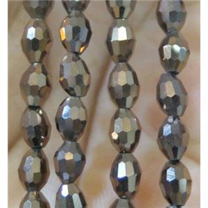 Chinese Crystal Beads, faceted oval, approx 4x6mm, 72pcs per st [GSICC687-4X6MM]