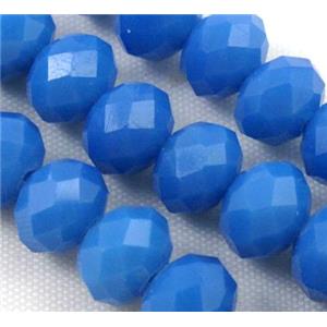 Chinese crystal glass bead, Faceted rondelle, blue, 4mm dia, 135pcs per st [GSICC69-4MM]