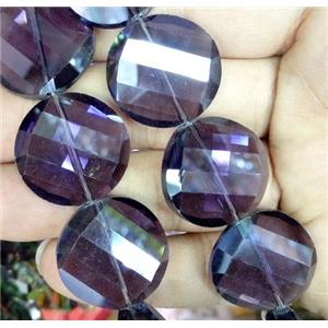 chinese crystal bead, faceted, twist round, approx 18mm dia, 20pcs per st [GSICC698-18MM]