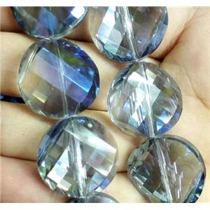 chinese crystal bead, faceted, twist round, approx 18mm dia, 20pcs per st [GSICC701-18MM]